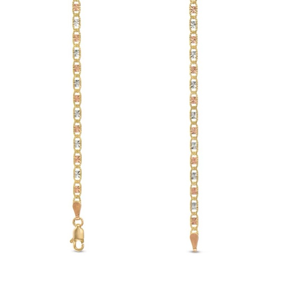 2.15mm Diamond-Cut Valentino Chain Necklace in Solid 14K Tri-Tone Gold 20” NEW - Picture 4 of 8
